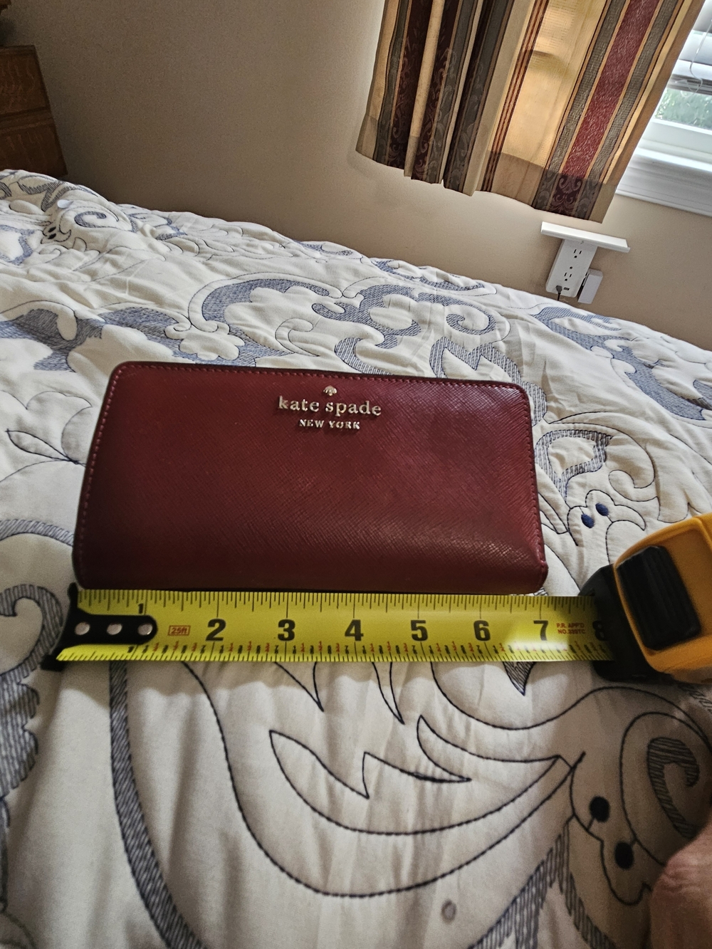 kate spade New York Red Saffiano Zip Wallet